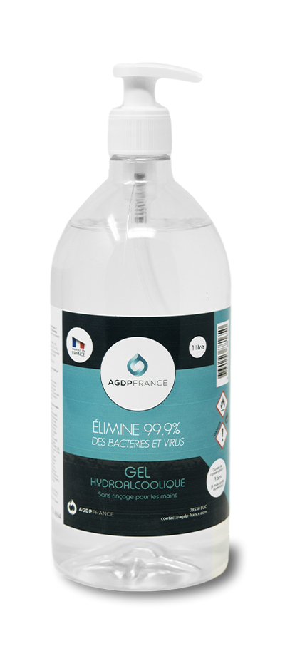 Bouteille de gel hydroalcoolique de 1L avec pompe