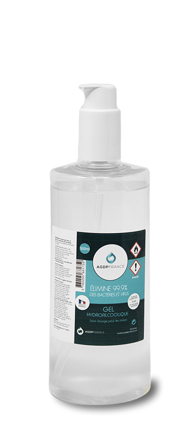 Bouteille de 500mL de gel hydroalcoolique avec pompe