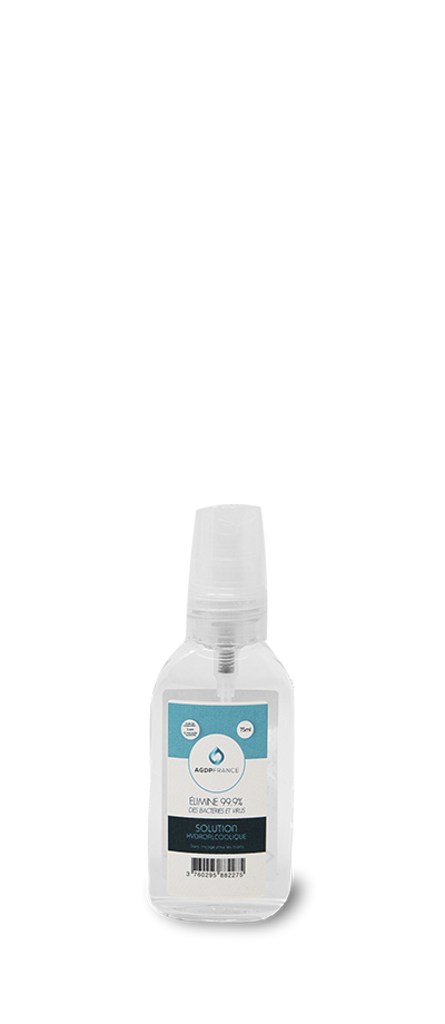 Flacon de solution hydroalcoolique 50mL en spray